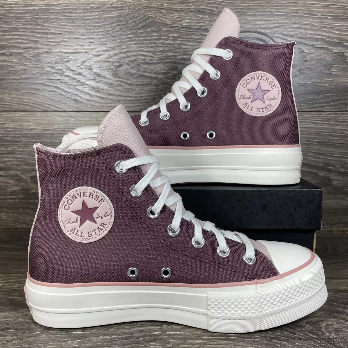 udbytte Almindelig ekstra Converse Women&#039;s Chuck Taylor All Star Lift Hi Bordeaux Platform  Canvas Sneakers | eBay