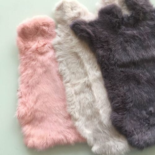 1Pcs 100% Genuine Rabbit Fur Real Skin Tanned Leather Hide Craft Soft Pelts New - Picture 1 of 8