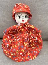 VINTAGE~ TOPSY TURVEY 3 FACES ~GRANDMA~RED RIDING HOOD ~WOLF  FOLK ART DOLL