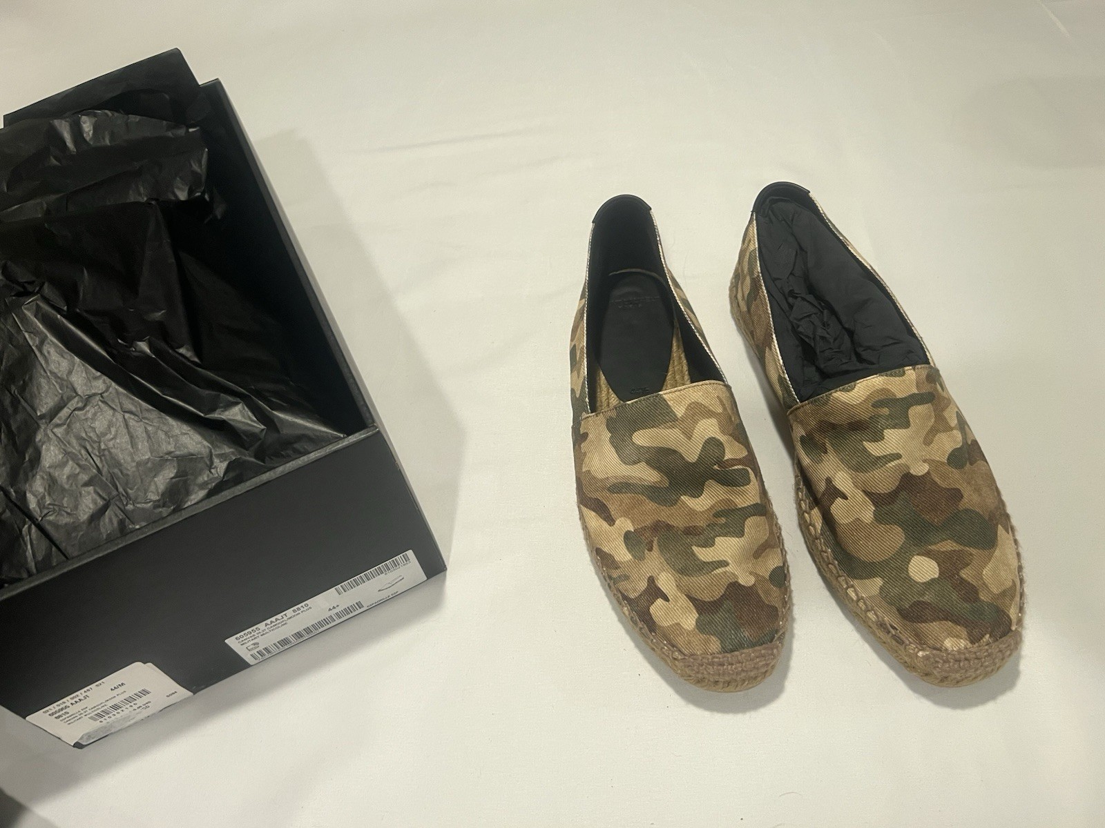 Espadrillas uomo Saint Laurent ricamate in tela mimetica. 44.5 11