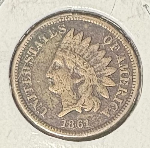 1861 Indian Head Cent, Fine F Condition!
