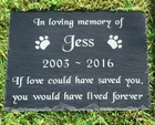 12 x 8" Engraved Pet Memorial Large Slate Headstone Grave Marker Plaque Cat Dog