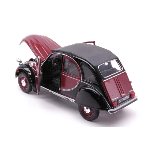 CITROEN 2 CV CHARLESTON 1980 AMARANT/BLACK 1:24 Welly Auto Stradali Modellino Nu - Immagine 3 di 4