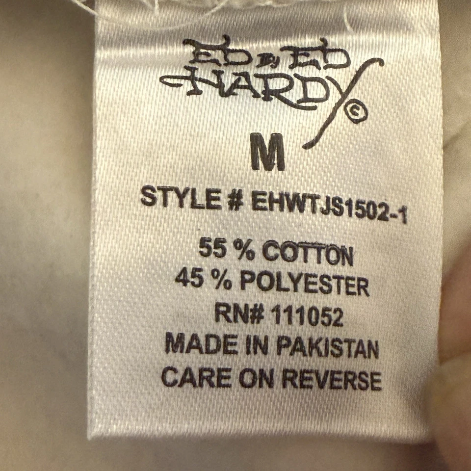 Ed Hardy DEH Y2K флисовые шорты тату сердце графический шнурок средний новый с Ярлыками - Изображение 4 из 4