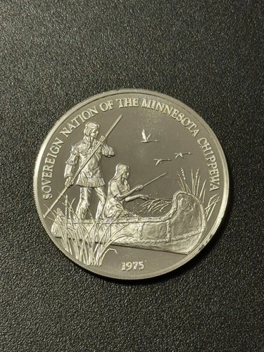 1975 Sovereign Nation Minnesota Chippewa - Indian Nations .80 ozt Proof Silver