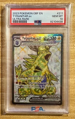 Pokemon Tyranitar EX Full Art Holo Scarlet/Violet Obsidian Flames 211/197 PSA 10