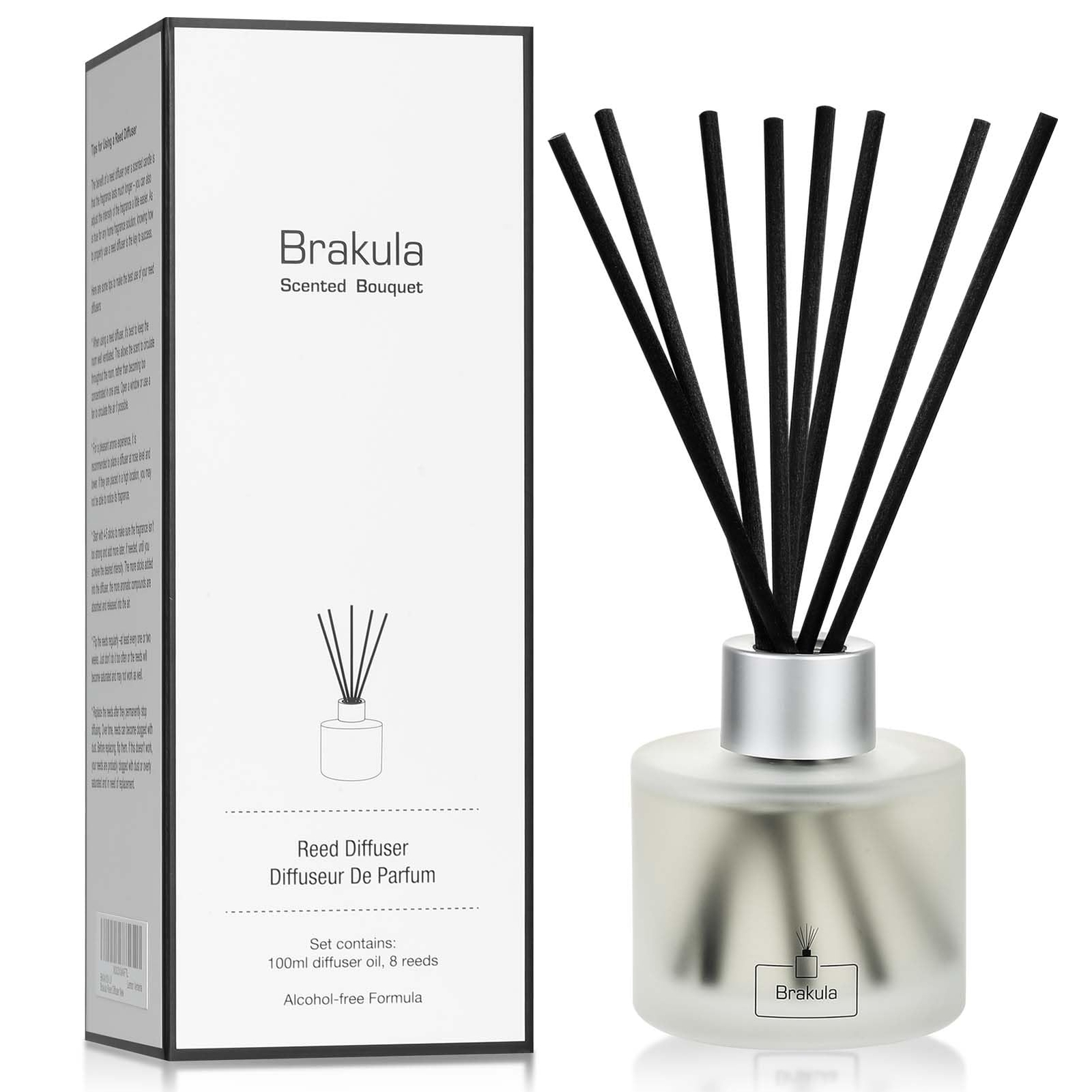 Reed Diffuser Set, 100ml Black Vanilla Scented Oil Diffuser for Bathroom, Hom...-image