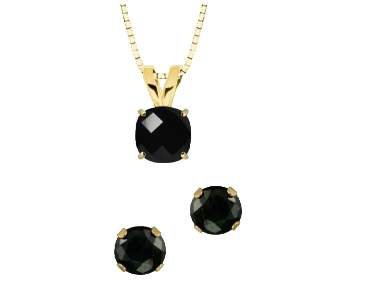 Yellow Gold Plated Black Fashion Jewelry Sets
