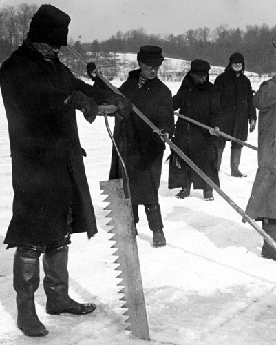 Ice Harvesting, Conneaut Lake, PA Photo - Picture 1 of 1