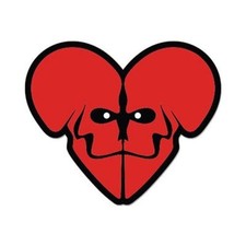 Red Skull Hearts Design Styling Car Vinyl Sticker - SELECT SIZE