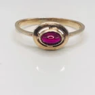 Vintage Engagement Ukrainian Cabochon Ring Silver 925 Size 9.5