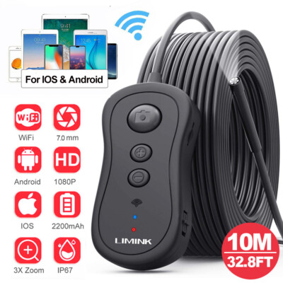 10m Dual Len Endoskop 1080P Inspektionkamera IP67 Rohrkamera Endoscope 7mm