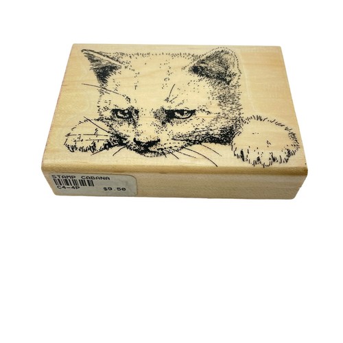 Timbro Cabana Faccia di Gatto C4-4P Timbro in Gomma 2,75" x 3,75" Puntinismo Arte - Foto 2 di 7