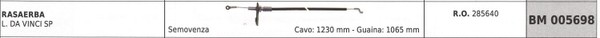 Kabel ÜBersetzung Sandrigarden RasenmäHer L.Da Vinci Sp 1230 Mm Abdeckung 1065-image