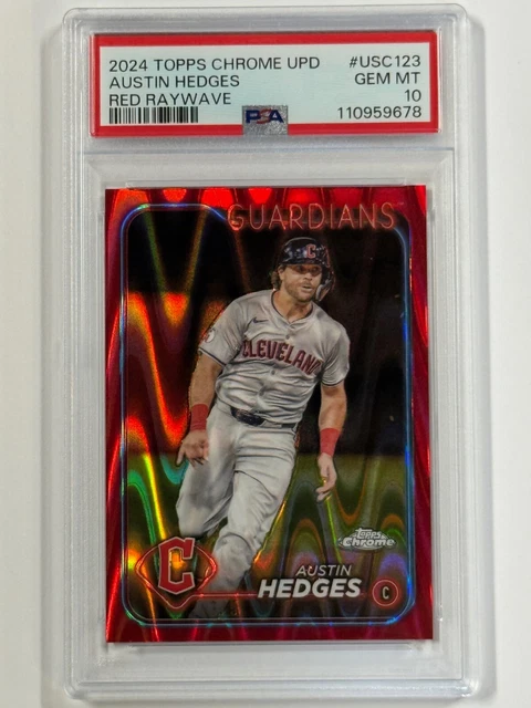 2024 Topps Chrome Update Series #USC123 Austin Hedges Red Raywave 3 of 5
