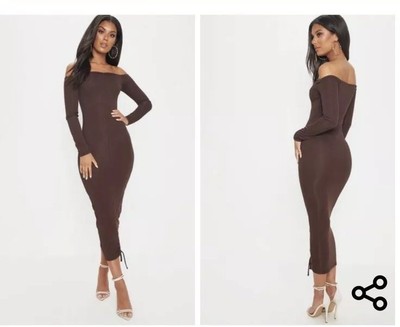 chocolate brown bodycon dress