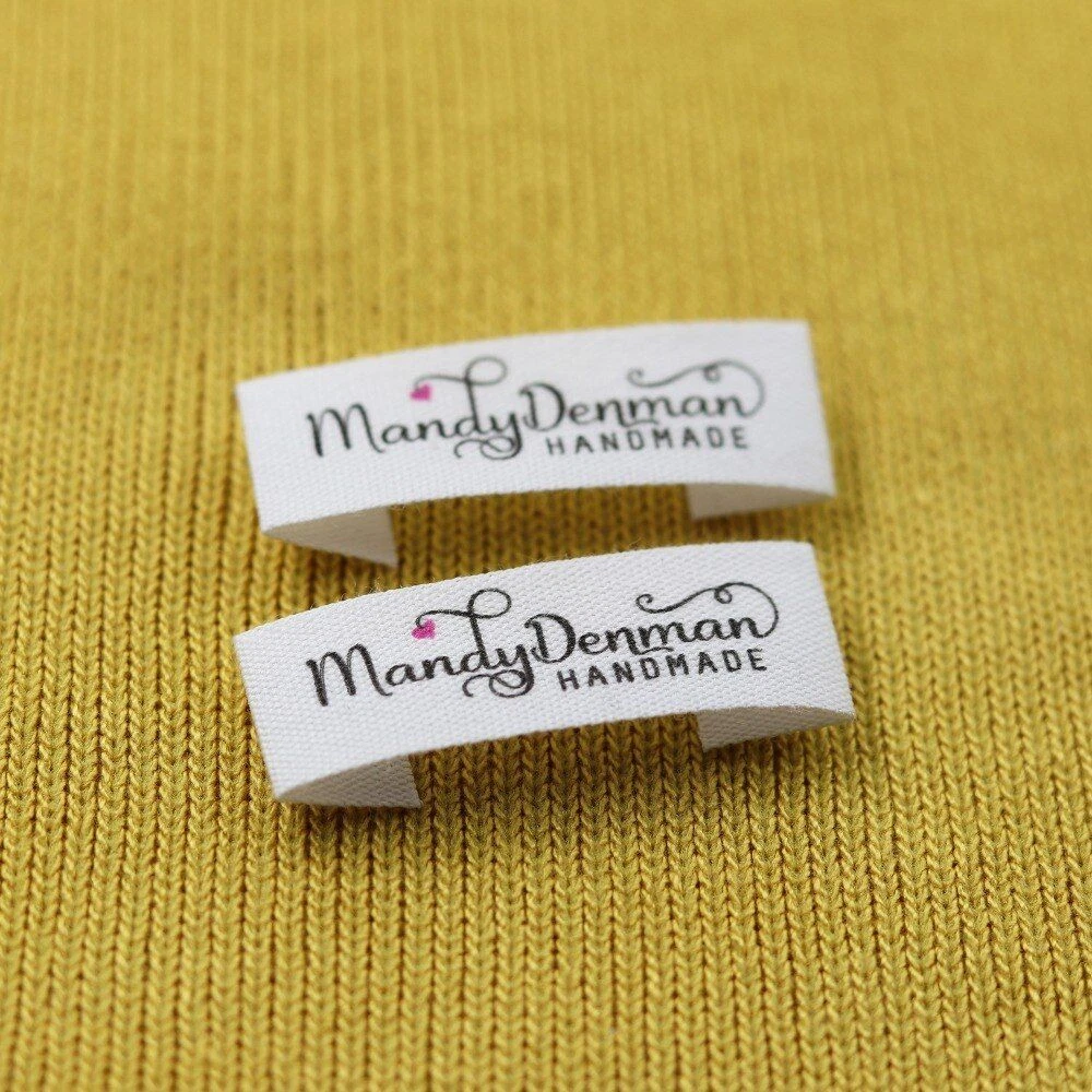 Personalized Sewing Handmade Tags Custom Name Cotton Ribbon Logo Print  Labels