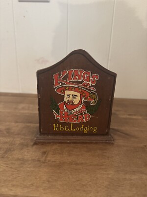Rare Vintage Kings Head Pub & Lodging Dart Board Bar Coasters Set of 6 Man Cave