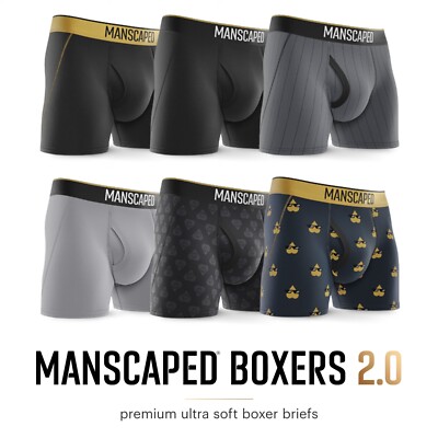 MANSCAPED  Men s Anti-Chafe Athletic Performance Boxer Briefs | Size S-2XL