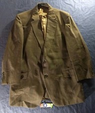 DAKS LONDON Sport Coat 100 WOOL Men's Brown Red Blue Check 2 Button USA L EUC