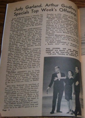 1963 ST LOUIS POST DISPATCH TV GUIDE MARGIE McNALLY JUDY GARLAND ROBERT TAYLOR