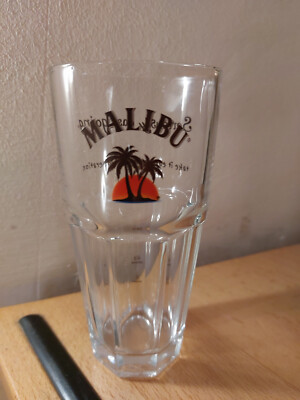 Malibu Rum Likör Cocktailglas Longdrinkglas Glas Palmen Bar Party NEU