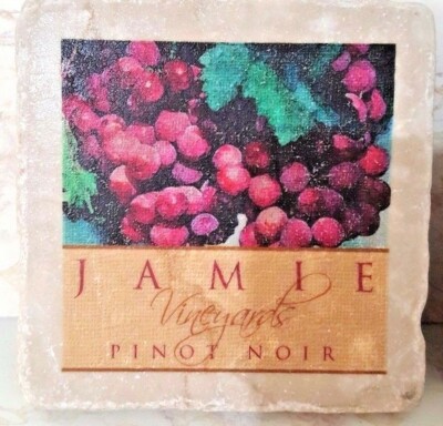 Simply Marbleous Vino Marble Coasters 4'' Square Vinyard Theme Set of 6