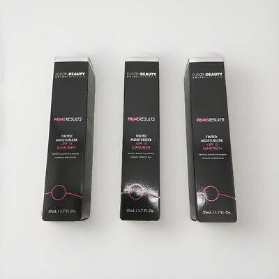 3 Pack FusionBeauty PrimeResults Tinted Moisturizer Caramel 50ml 1.7fl oz NEW