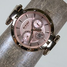 Versus Versace Women VSPOS5521 Day Date All Stainless Steel Quartz Watch 6 1/4"
