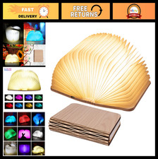 8 Colors Large Folding Book Lamp - Portable USB Rechargeable LED Night Light, No