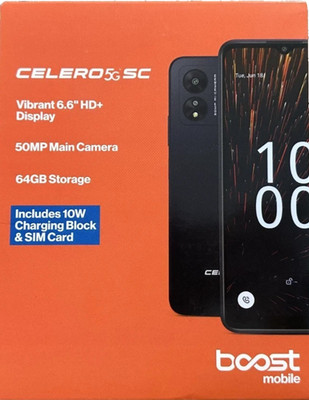 Boost Mobile Celero 5G SC 64GB 6.6  50MP Android Prepaid Smartphone - Brand New