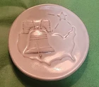 Vintage Frankoma Pottery Christmas Card 1976 Liberty Bell Joniece Frank