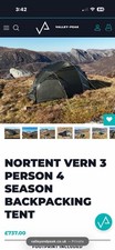 Notrtent Vern 3 Person  4 Seasons Tent Used Once