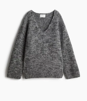 H&M Edition BNWT Oversized Small UK 10 12 14 Mohair Wool jumper Dark grey Fluffy - Image 1 of 4