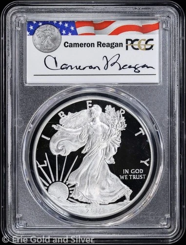 2016-W Proof $1 American Silver Eagle PCGS PR 69 DCAM | Lettered Edge Reagan