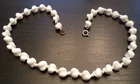 STUNNING VINTAGE ESTATE HIGH END MILK GLASS BEADED 15 3/4" NECKLACE! G31490