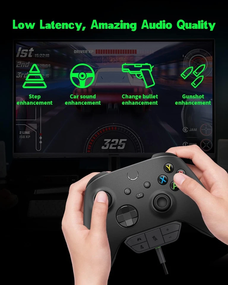 Stereo Headset Adapter, AOJAKI Controller Adapter Mic Adapte-r for X-b0x One/... - Image 2 of 4