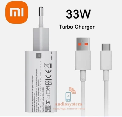 CARICABATTERIE ORIGINALE XIAOMI MDY-11-EZ RAPIDO 33W +CAVO 1M CARICATORE BIANCO