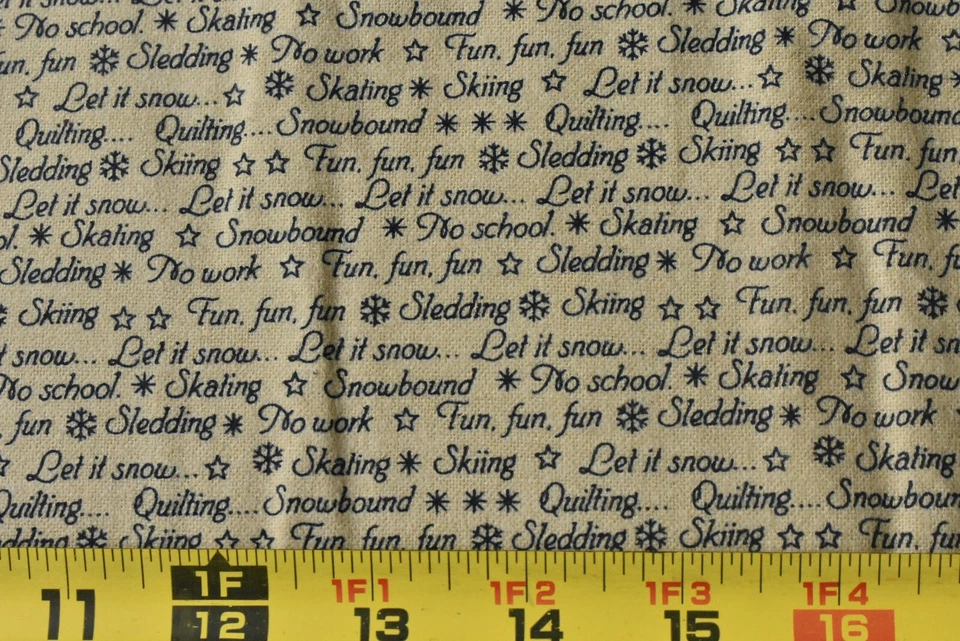 Por 1/2 yarda, azul marino "Diversión de invierno" en franela tostada, Marcus/Judie Rothermel, P8279 Foto 2 de 4