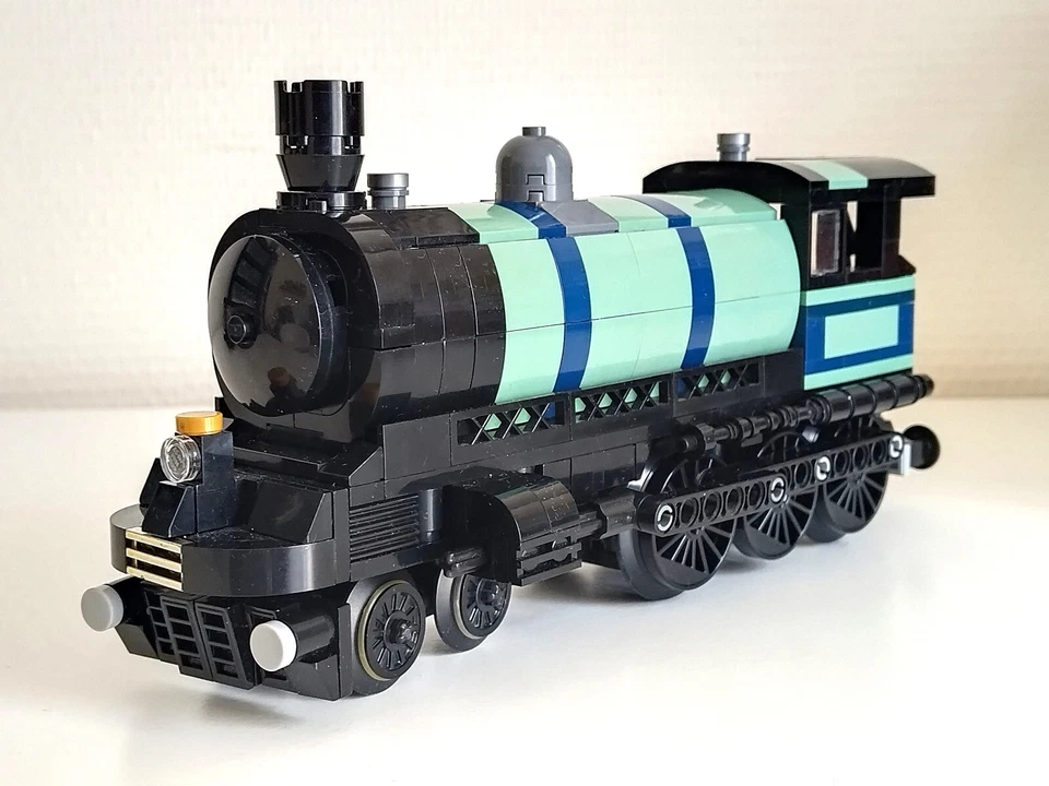 LEGO custom MOC train steam locomotive & tender, with instructions - Photo 4/4