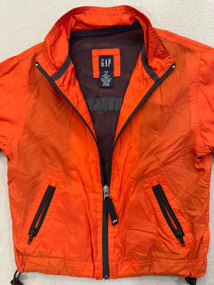 Jaqueta Gap Juvenil Infantil Tamanho XXS Laranja Zíper Completo Quebra-Vento Casual Malha Forrada - Imagem 3 de 4