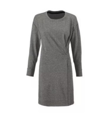 Cabi Style 3650 Put-On Dress Long Sleeve Gray Pullover Nipped Cinch Waist XS EUC
