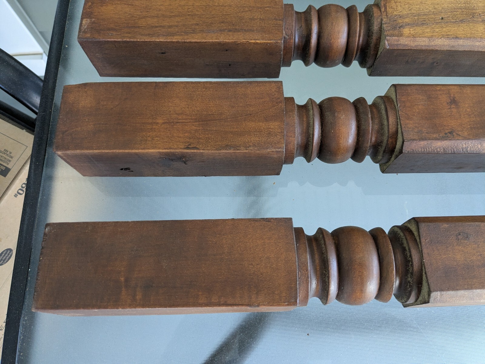 Antique Set 4 Early Salvaged Soft Maple Furniture Legs 28" Tall X 2" Wide