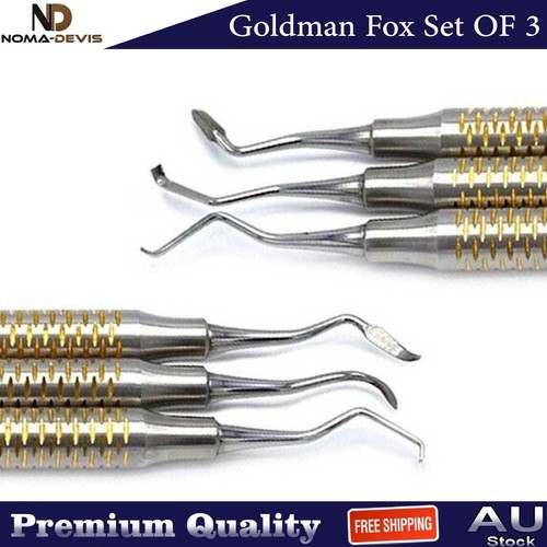 3PCS Periodontal Dental Goldman Fox Scaler Gingivectomy Gum Grafting Instruments - Picture 3 of 4