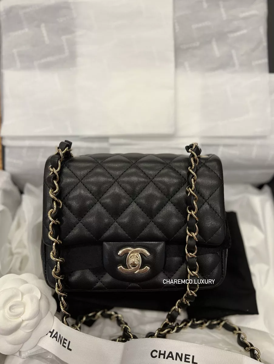 🖤BNIB 2022 22P CHANEL Classic Mini Square Black 🖤 Flap Bag