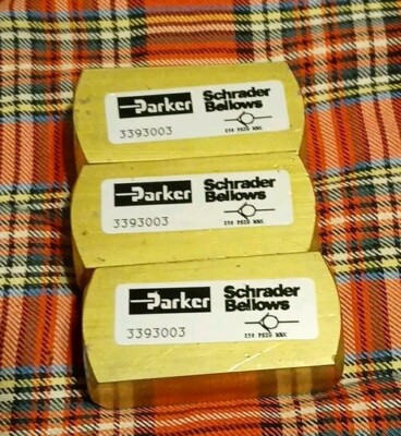 LOT of 3 Parker Schrader Bellows 3393003 Brass Pneumatic Check Valves