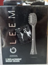 Gleem Replacement Brush Heads 2 Ct Black NEW Fits all Gleem Toothbrushes, Sealed
