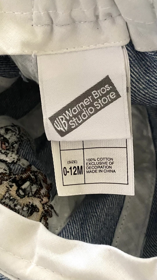 De colección 2000 Looney Tunes Warner Bros Sombrero Infantil Bebé Denim 0-12 Meses Foto 4 de 4