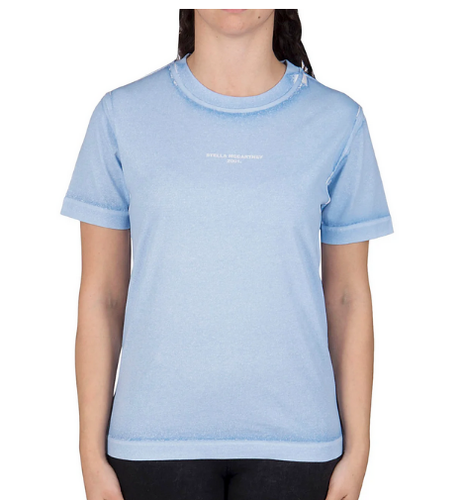 STELLA McCARTNEY 2001. T-Shirt Light Blue 100% Cotton Knit Size 42 / US 6 - Picture 5 of 9