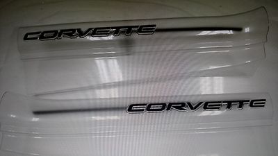 1997-2004 C5 Chevrolet Corvette Door Sill Protectors Clear with Black Letters